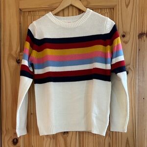Colorful Striped Women's Crew Neck Sweater